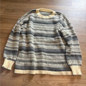 Women’s Gray Striped Sweater